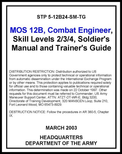 STP 5-12B24-SM-TG MOS 12B, Combat Engineer SL 24 - mini size - Click Image to Close
